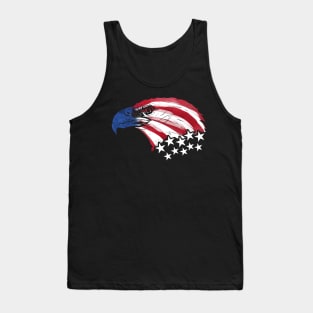 Bald Eagle US Flag Colors Patriotic 4th Of July Veterans Day Tank Top